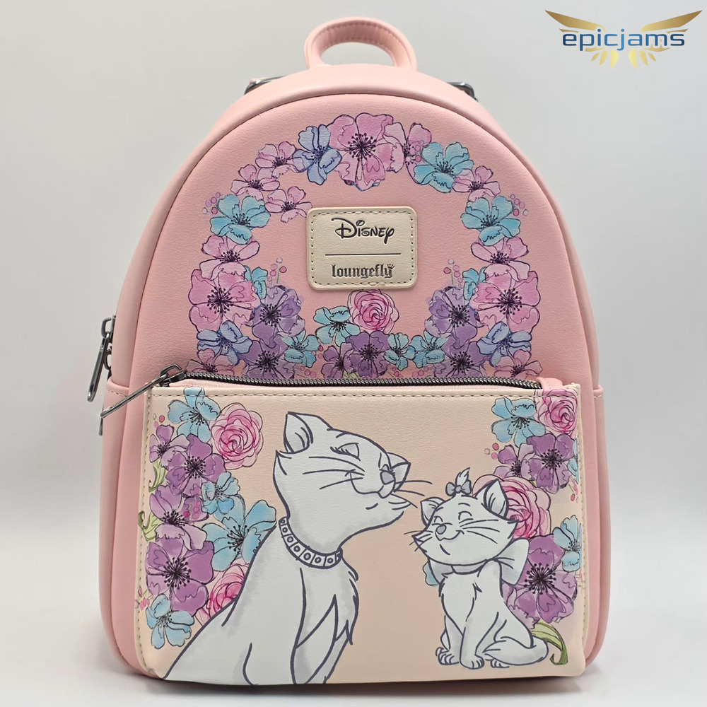 Loungefly Disney The Aristocats Duchess & Marie Pink Floral Mini Backpack New